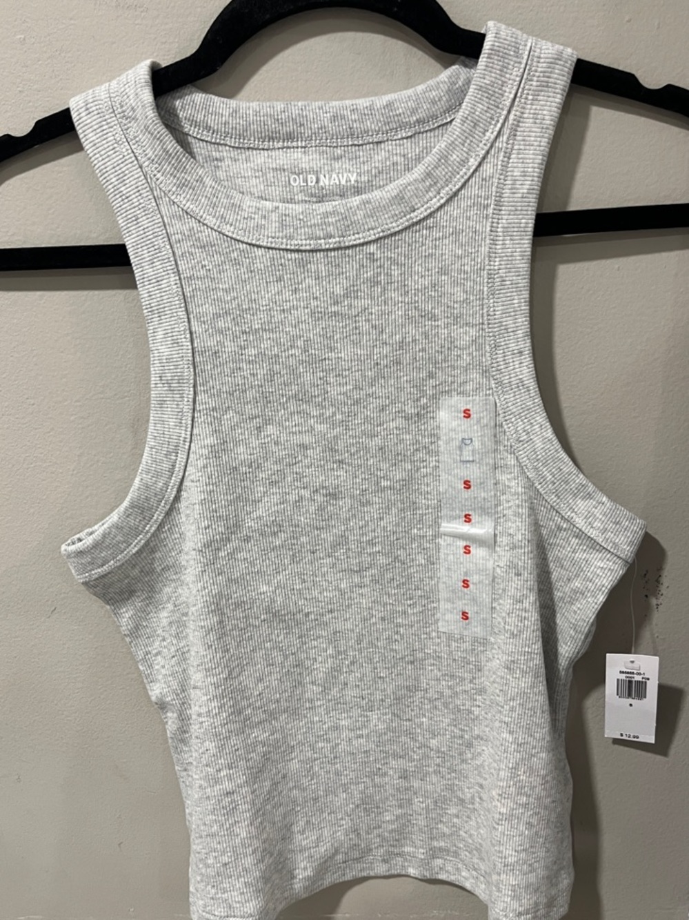 Old Navy Women's Light Heather Gray Ribbed Tank Top